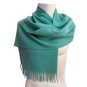 🇮🇹 Vintage Benetton Wool Scarf – Teal Green – Made in Italy